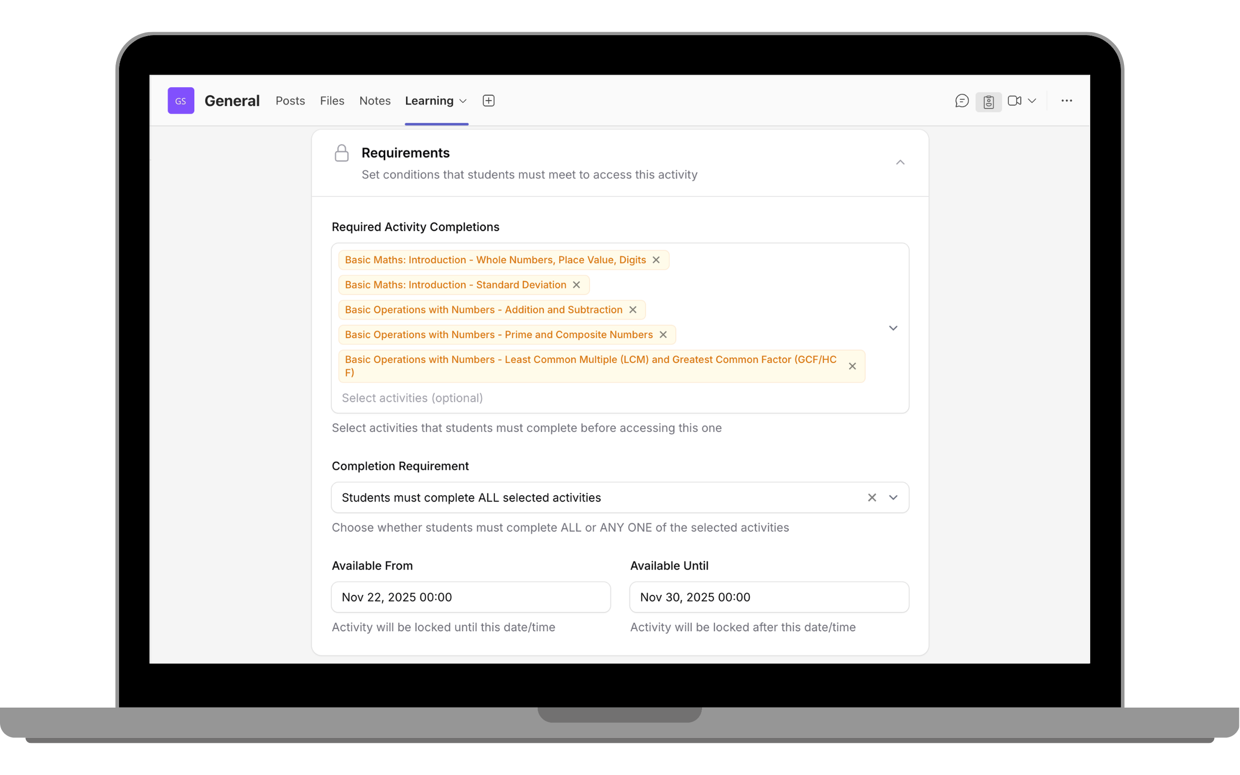 Activity Availability
