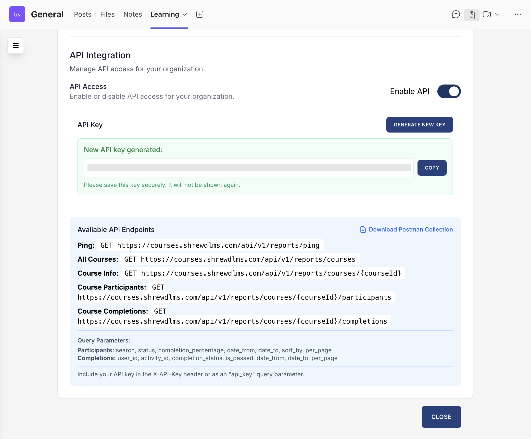 Generate API Key